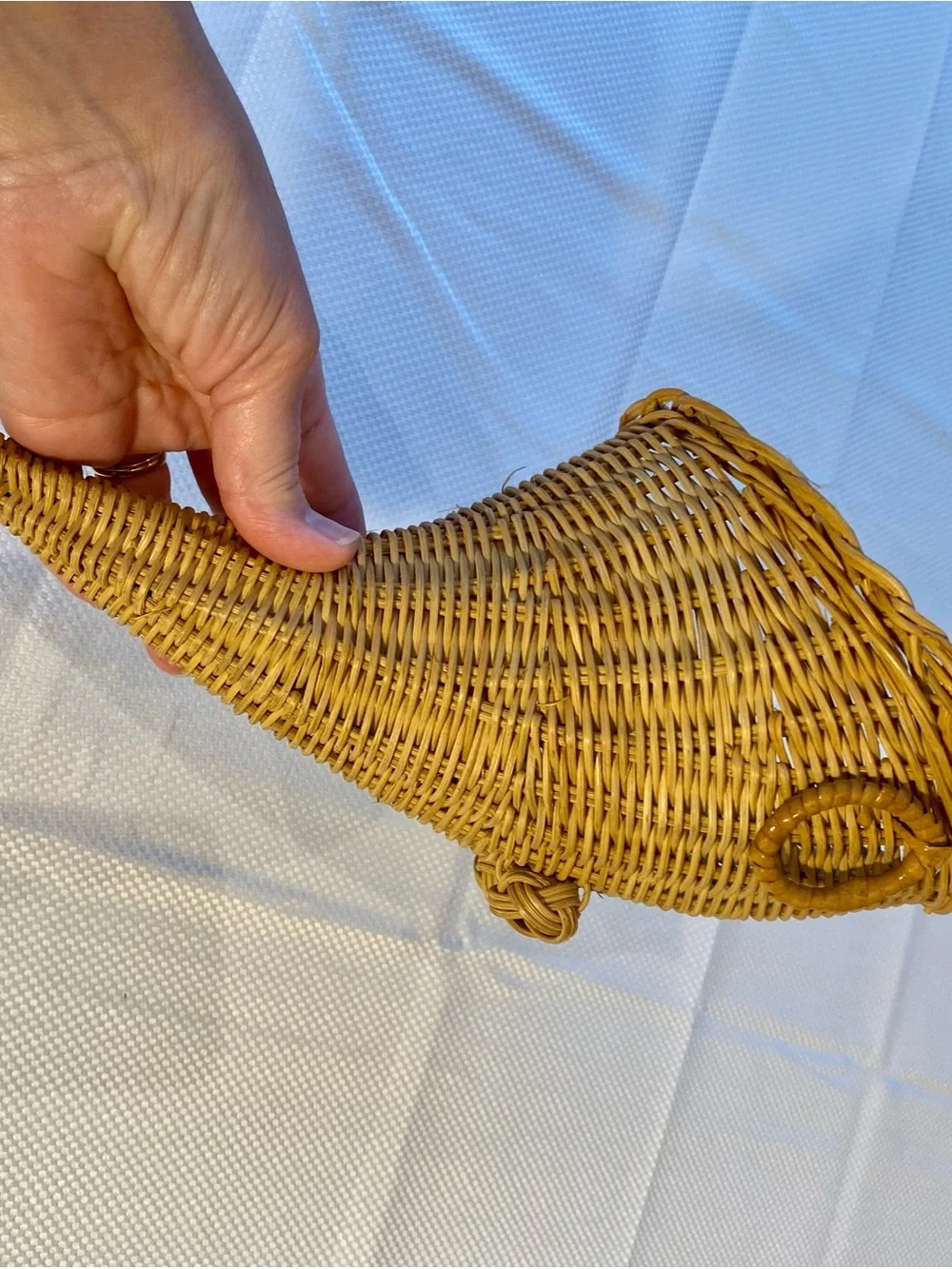 Woven Cornucopia Basket - Natural Brown Fall Thanksgiving Decor